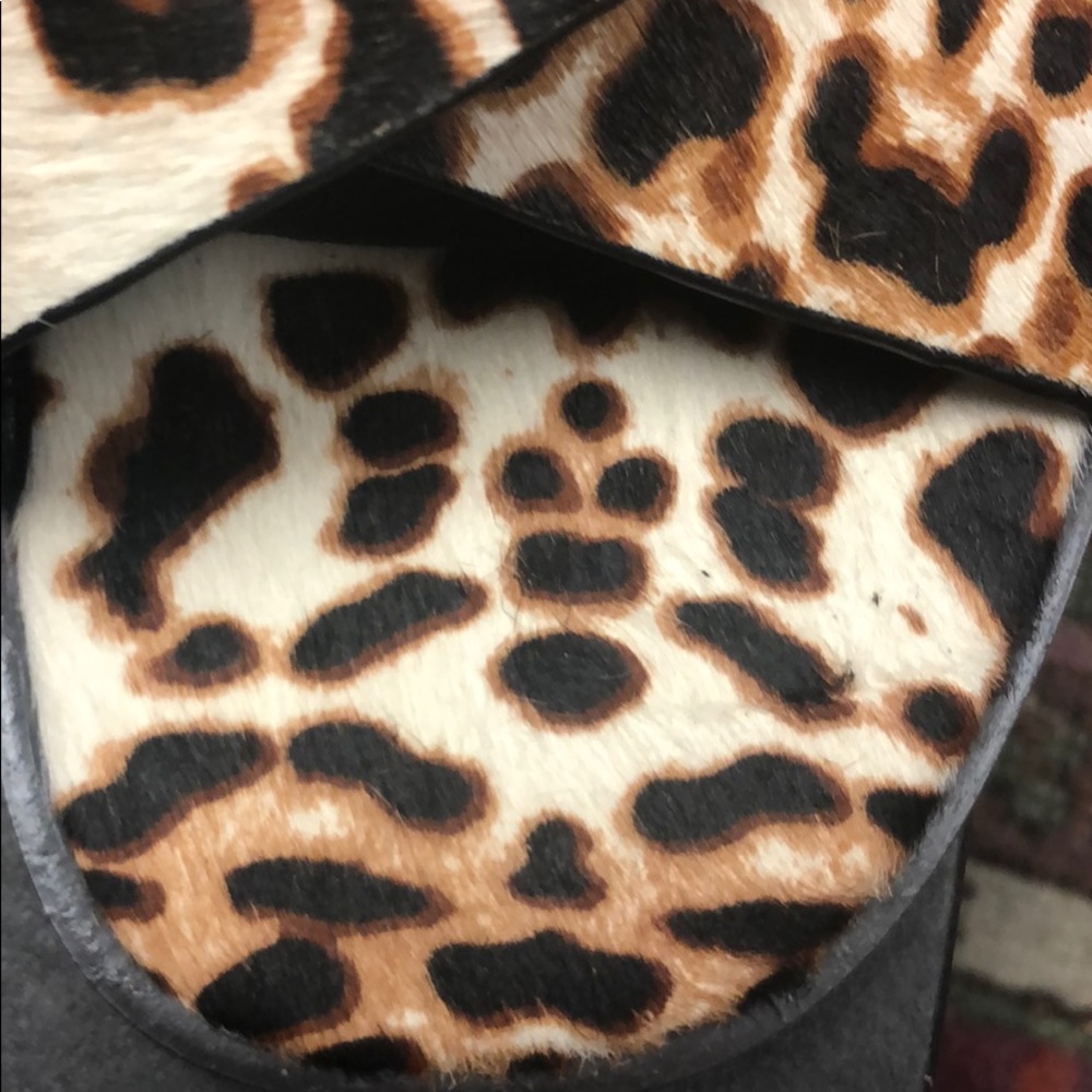 J.Crew Cross-strap sandals ivory leopard calf hair AJ146 - Picture 6 of 8